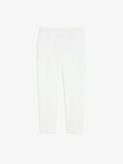 Белые брюки Weekend Max Mara из хлопкового габардина: фото - Invogue