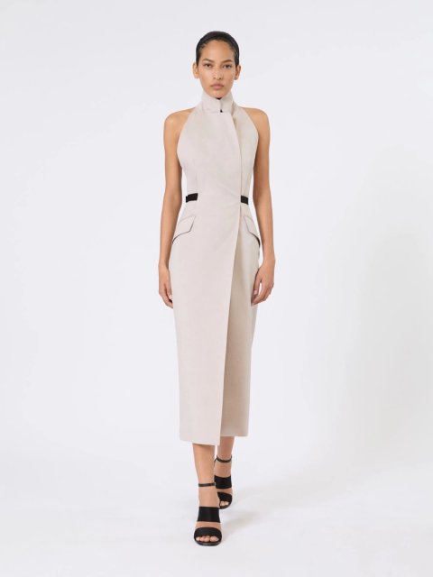 Бежева сукня Max Mara з суміші бавовни та вовни: фото 1 - Invogue
