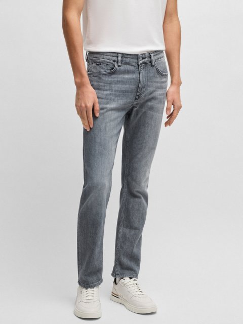 Серые джинсы Boss хлопчатобумажные: фото 2 - Invogue