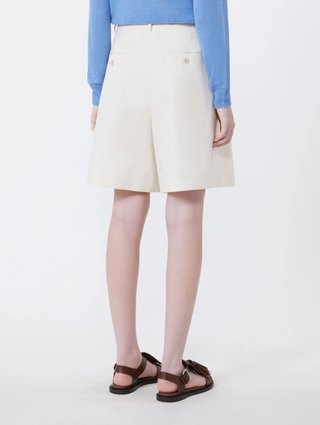 Кремовые шорты Weekend Max Mara из льна: фото 3 - Invogue