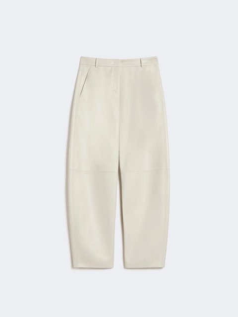 Бежеві брюки MAX MARA з екошкіри: фото - Invogue