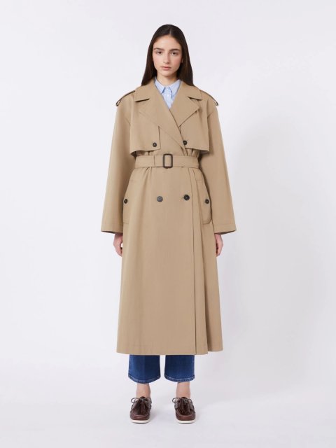 Світло-коричневий плащ WEEKEND MAX MARA з суміші бавовни: фото 2 - Invogue