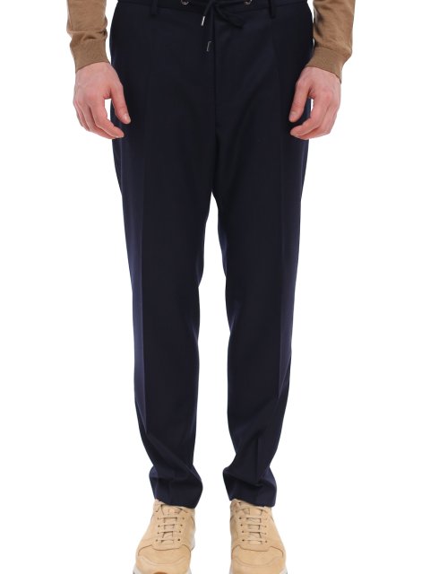 Тёмно-синие брюки BOSS: фото 3 - Invogue