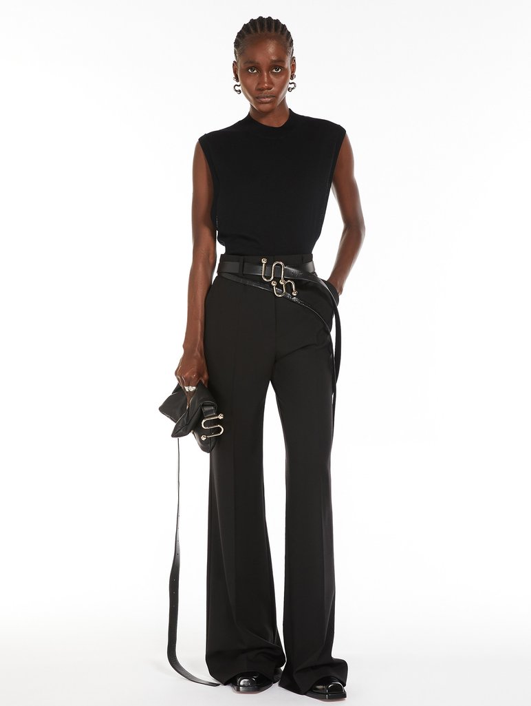Черные брюки Sportmax клеш: фото 1 - Invogue