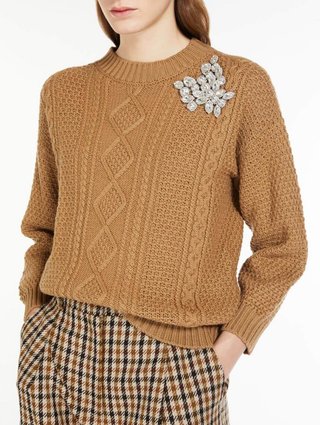 Бежевый свитер WEEKEND MAX MARA: фото 3 - Invogue