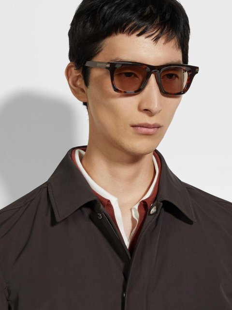 Коричневі окуляри ZEGNA сонцезахисні: фото 1 - Invogue