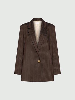 Коричневый жакет Marella из шерсти и полиэстера: фото - Invogue