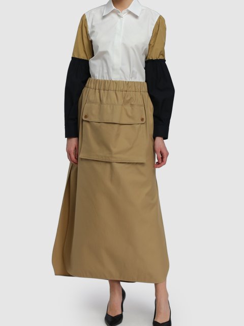 Бежевая юбка MAX MARA: фото 1 - Invogue