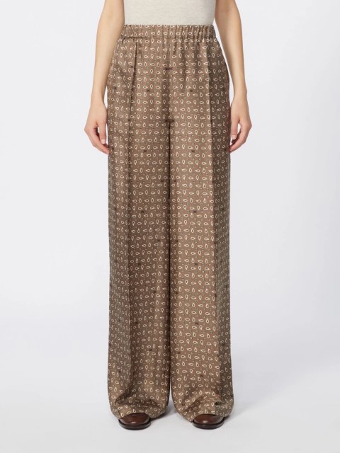 Коричневі брюки MAX MARA з шовку: фото 2 - Invogue
