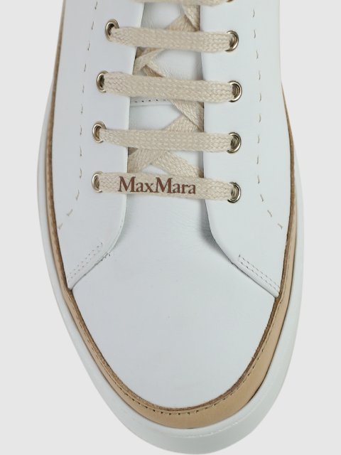 Белые сникерсы MAX MARA: фото 4 - Invogue