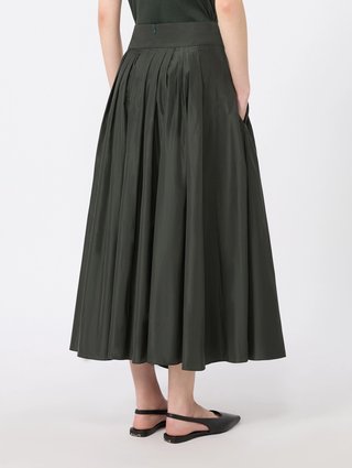 Темно-зеленая плиссированная юбка Max Mara из тафты: фото 3 - Invogue
