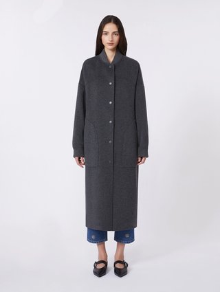 Темно-серое пальто WEEKEND MAX MARA из смеси шерсти: фото 2 - Invogue