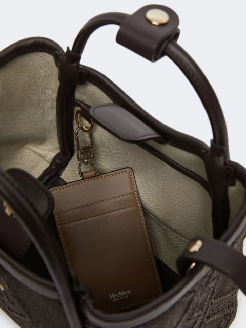 Темно-коричнева сумка Max Mara з ромбоподібним візерунком: фото 5 - Invogue