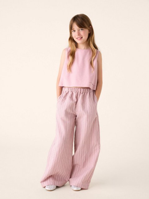 Рожевий комплект IL GUFO з топа та брюк: фото 1 - Invogue