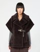 Коричневый кейп Max Mara из альпаки и шерсти: фото 2 - Invogue