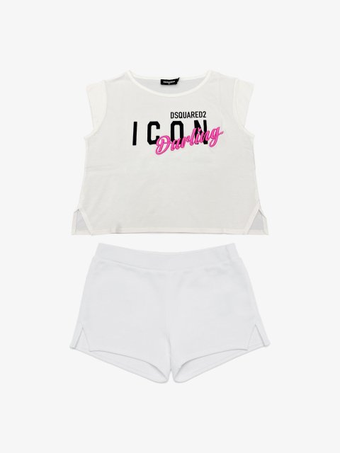 Білі футболка, шорти DSQUARED KID : фото - Invogue