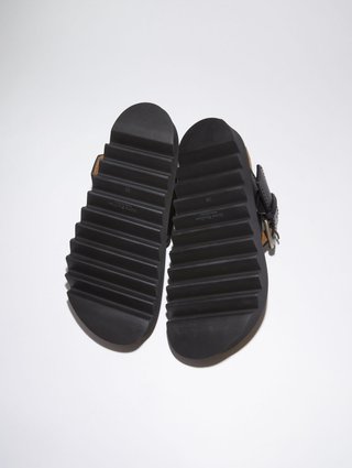 Черные шлепанцы Acne Studios из кожи: фото 2 - Invogue