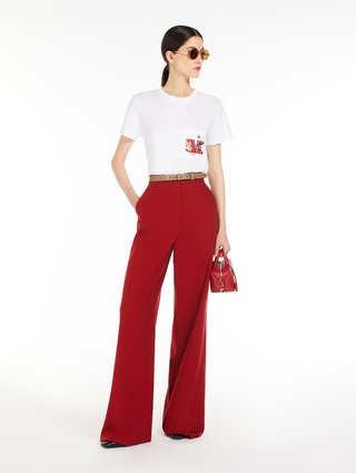Красные брюки Max Mara хлопчатобумажные: фото 1 - Invogue
