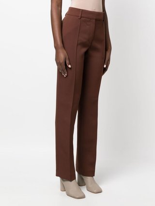 Коричневые брюки Acne Studios с высокой талией: фото 1 - Invogue