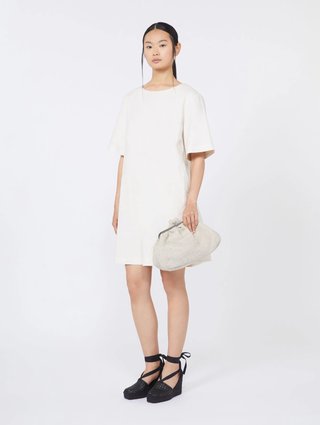 Бежева сумка Pasticcino Weekend Accessories з ефектом рафії: фото 1 - Invogue