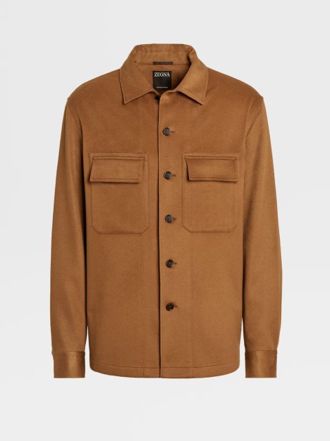 Карамельна сорочка Zegna з кашеміру з нагрудними кишенями: фото - Invogue