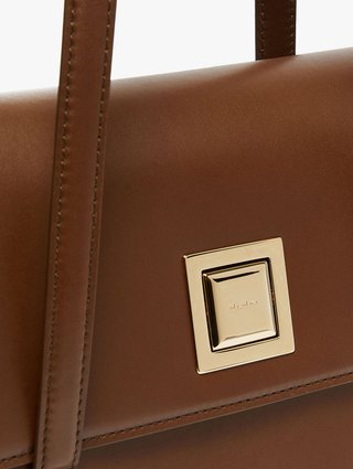 Коричневая сумка MAX MARA квадратной формы из кожи: фото 3 - Invogue