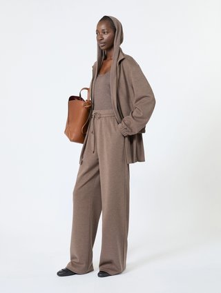 Коричневі штани Max Mara з бавовни та шовку: фото 1 - Invogue