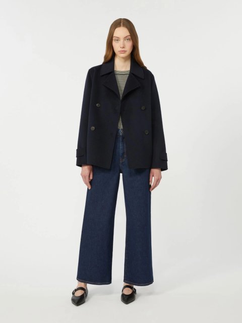 Темно-синє пальто WEEKEND MAX MARA з суміші вовни: фото 1 - Invogue
