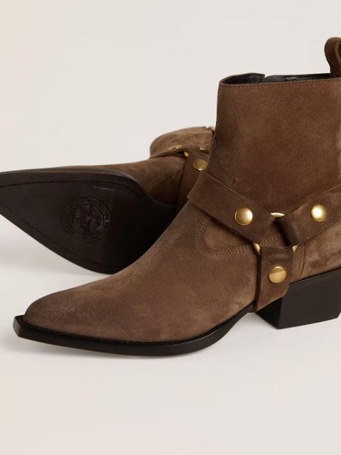 Коричневі чоботи GOLDEN GOOSE зі шкіри: фото 3 - Invogue