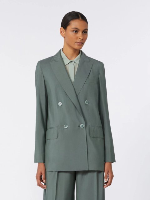 Темно-зелений жакет Max Mara з вовни та шовку: фото 2 - Invogue
