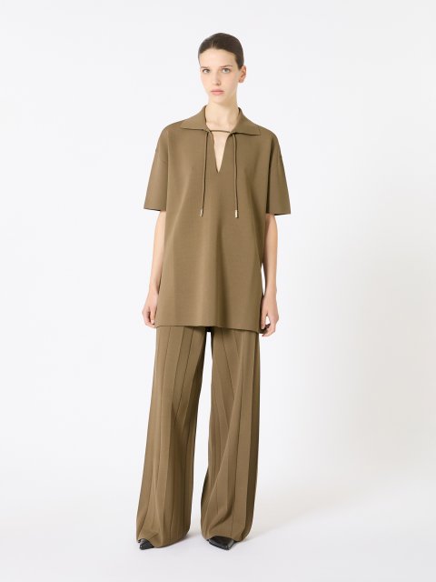 Світло-коричневі брюки MAX MARA з віскозної креп-пряжі: фото 1 - Invogue