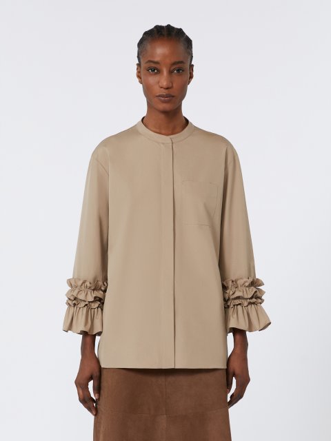 Темно-бежева сорочка MAX MARA з бавовняного попліну: фото 2 - Invogue