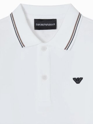 Біла сорочка Emporio Armani з бавовни та еластану: фото 2 - Invogue