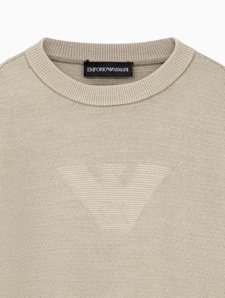 Белый свитер с логотипом Emporio Armani из шерсти: фото 2 - Invogue