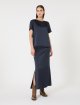 Темно-синя блуза WEEKEND MAX MARA атласна: фото 1 - Invogue