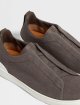 Темно-коричневі кеди ZEGNA з бавовни, льону та шкіри: фото 4 - Invogue