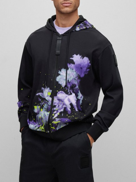 Чёрная кофта спорт BOSS: фото 2 - Invogue