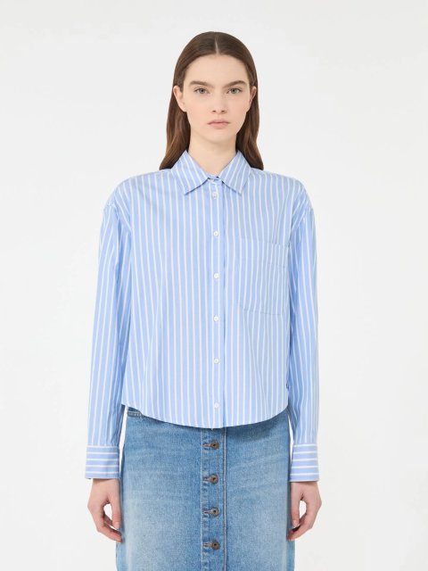 Блакитна сорочка WEEKEND MAX MARA з органічної бавовни: фото 2 - Invogue