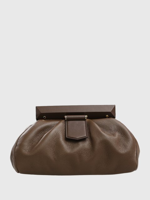 Коричневый клатч MAX MARA: фото 2 - Invogue