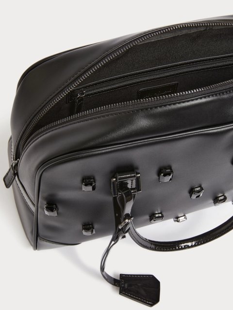 Чорна сумка MARINA RINALDI з деталями з лакованої шкіри: фото 5 - Invogue