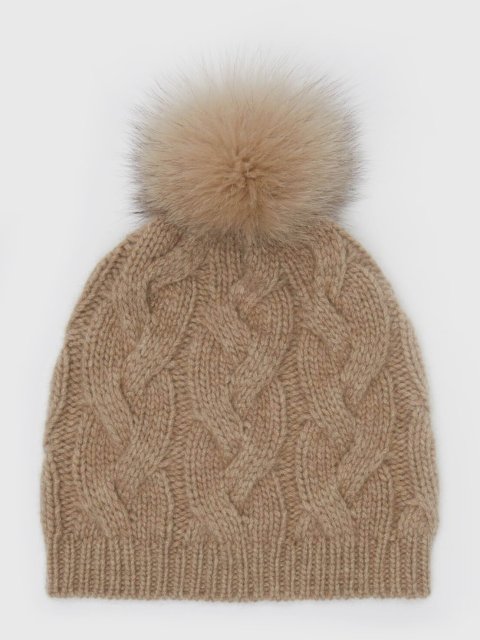 Бежевая шапка MAX MARA: фото - Invogue