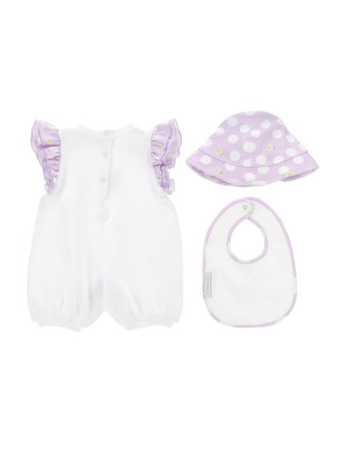 Комбинезон к/р о/н, шапочка, слюнявчик Monnalisa (59047): фото 2 - Invogue
