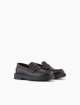 Чёрная лоферы EMPORIO ARMANI KIDS из кожи: фото 2 - Invogue