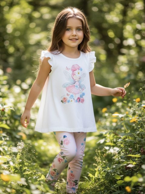 Комплект футболка та легінси «Rose Garden Fairy» Monnalisa: фото 1 - Invogue
