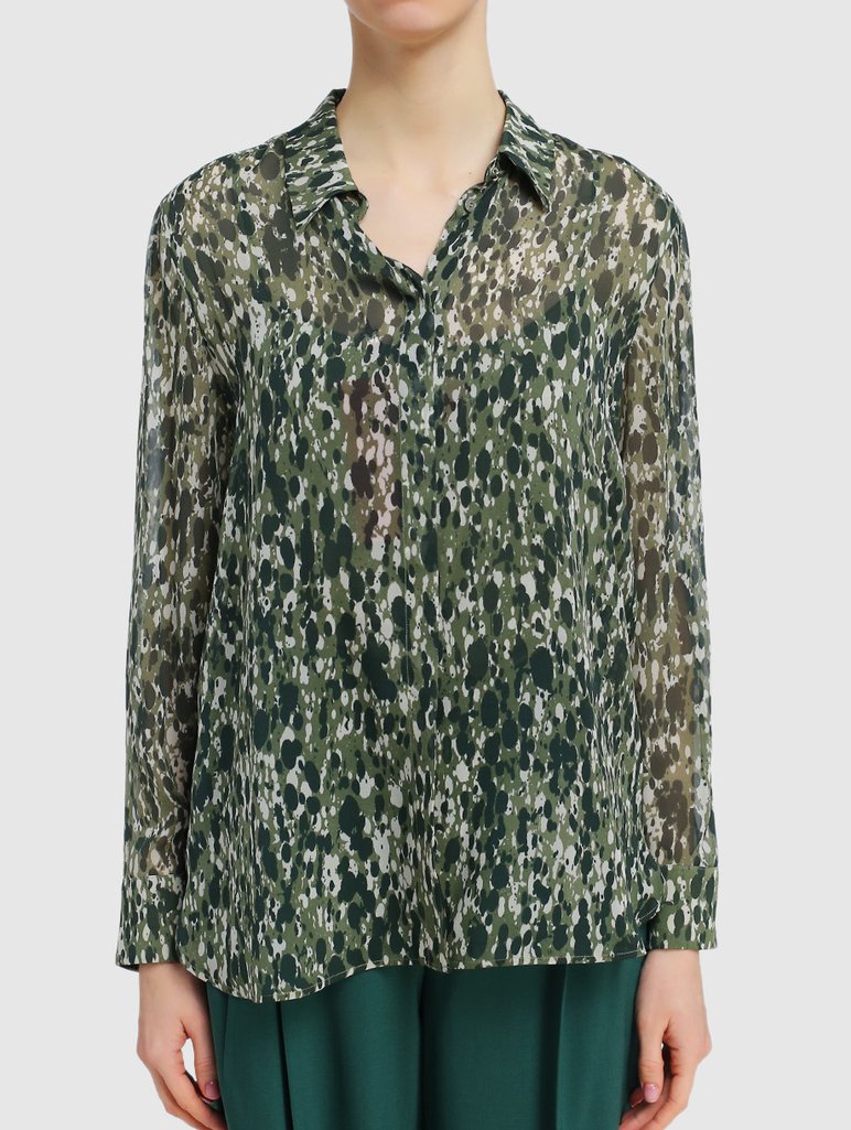 Зелёная рубашка MAX MARA: фото 3 - Invogue