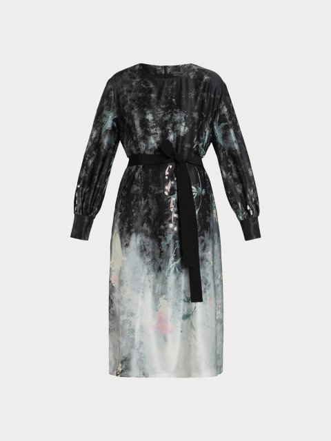 Темно-сіра сукня Marina Rinaldi з шовкового атласу: фото - Invogue