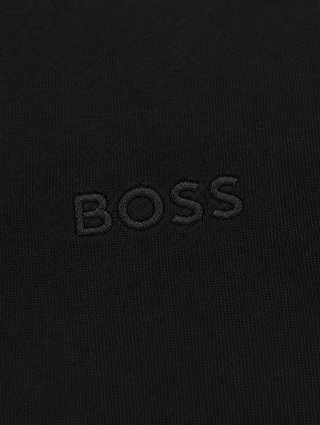 Чёрная спортивная кофта BOSS из хлопка с капюшоном: фото 6 - Invogue