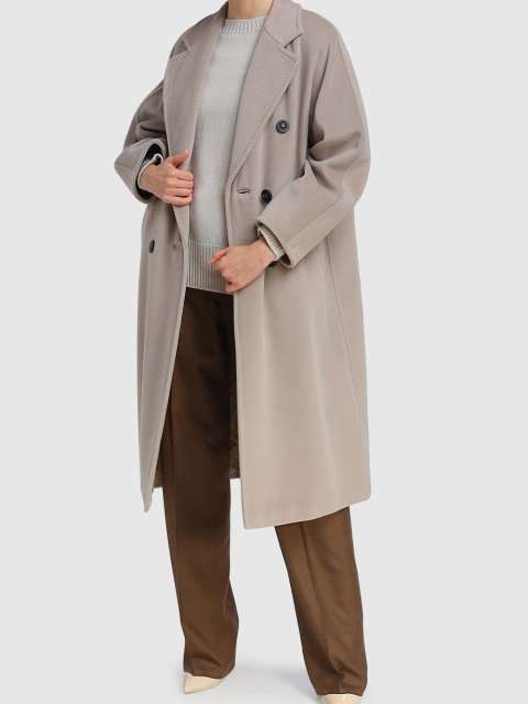 Кремовое пальто MAX MARA из шерсти и кашемира: фото 1 - Invogue