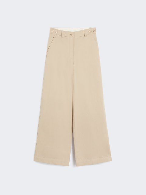 Бежеві брюки WEEKEND MAX MARA з бавовняного габардину: фото - Invogue