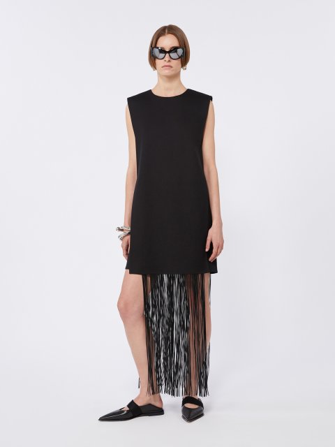 Чорна сукня SPORTMAX з бахромою: фото 1 - Invogue